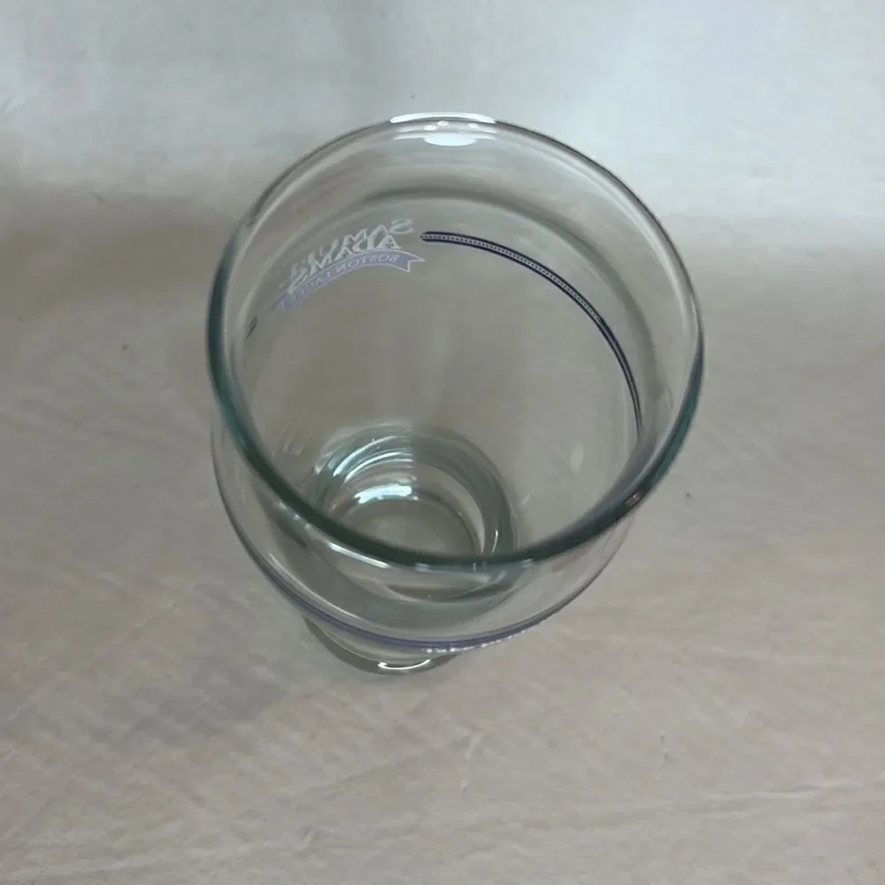 Samuel Adams Boston Lager Beer Glass 16 Oz 6 1/2 In Tall 3 In Round Blue Red